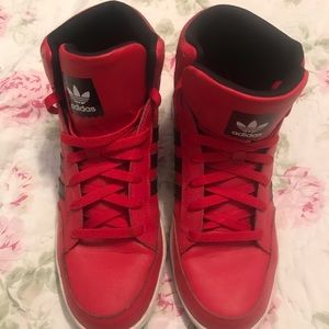 Red high tops adidas